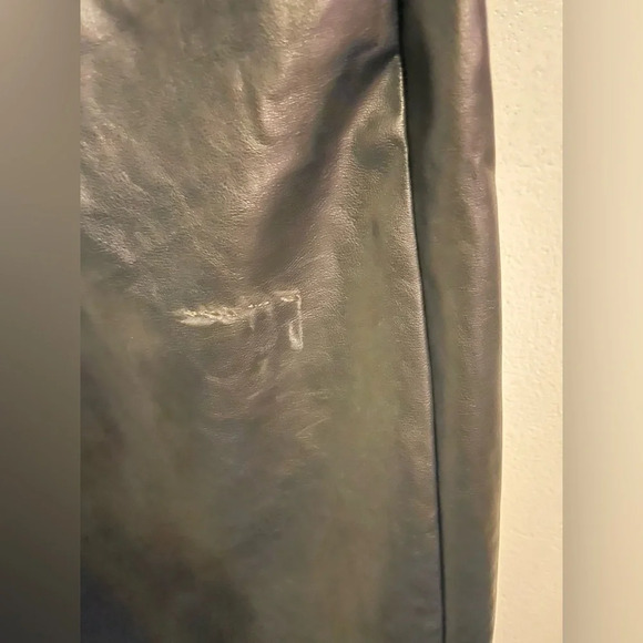 Sz US 10 short AE stretch vegan leather super high waisted straight pant black - Picture 7 of 10